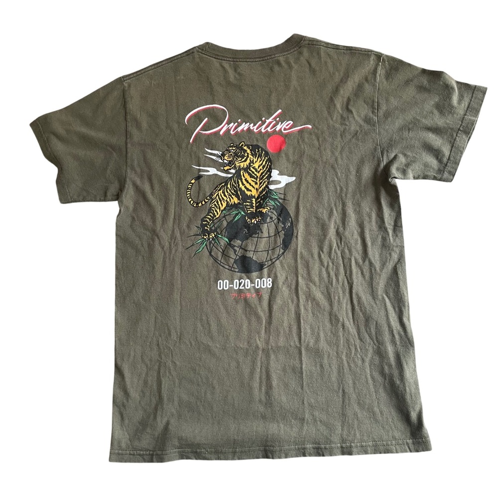 Primitive Tiger World Shirt‎ Mens M Short Sleeve Skateboarding Tee Skate T-Shirt